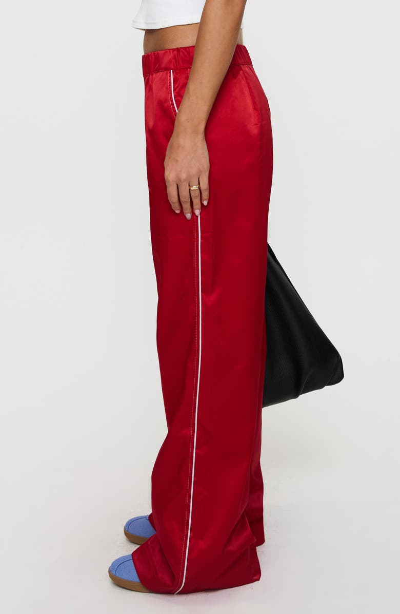 Princess Polly Travalta Satin Track Pants, Alternate, color,