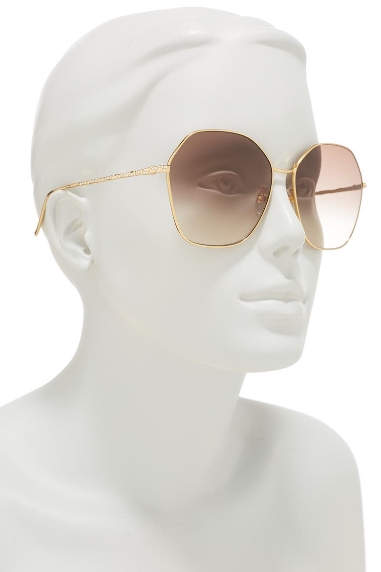 63mm Round Sunglasses, Alternate, color, YELL GOLD