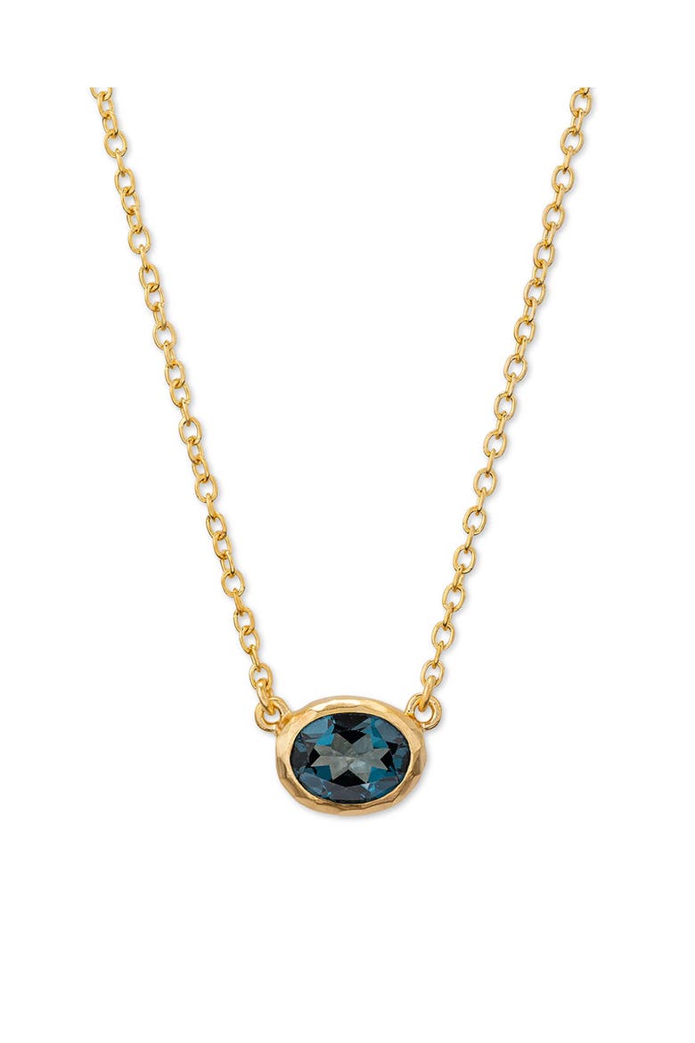Ellipse Necklace  with Natural Gemstones. Handmade in Italy, Main, color, Blue Topaz