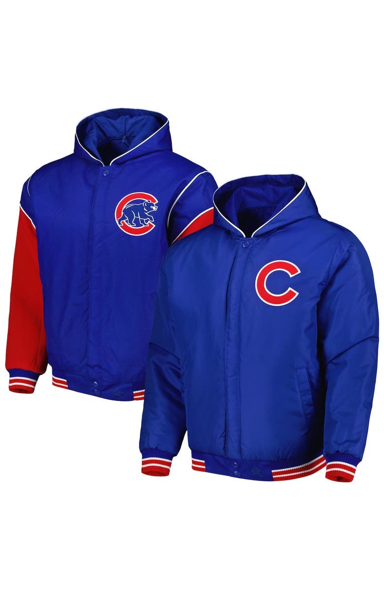 JH DESIGN Men's JH Design Royal Chicago Cubs Reversible Fleece Full-Snap Hoodie Jacket, Main, color, Royal