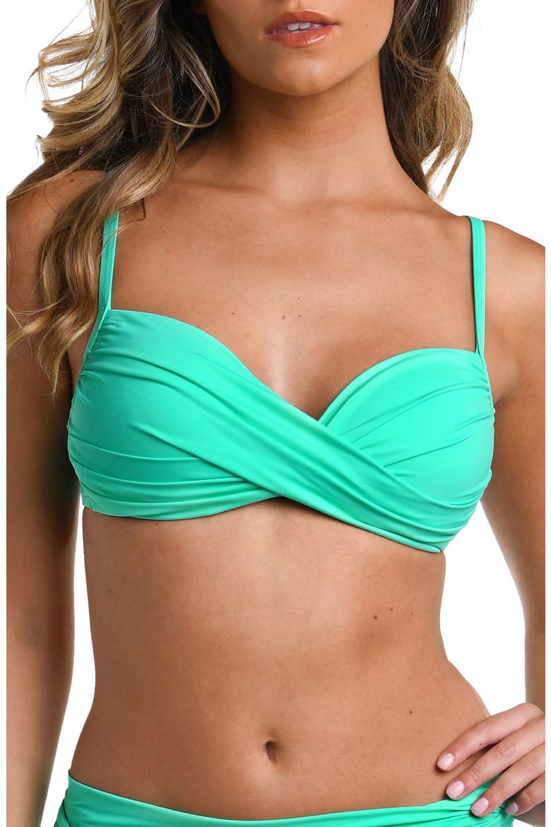 Island Goddess Wrap Bikini Top, Main, color, SEAFOAM