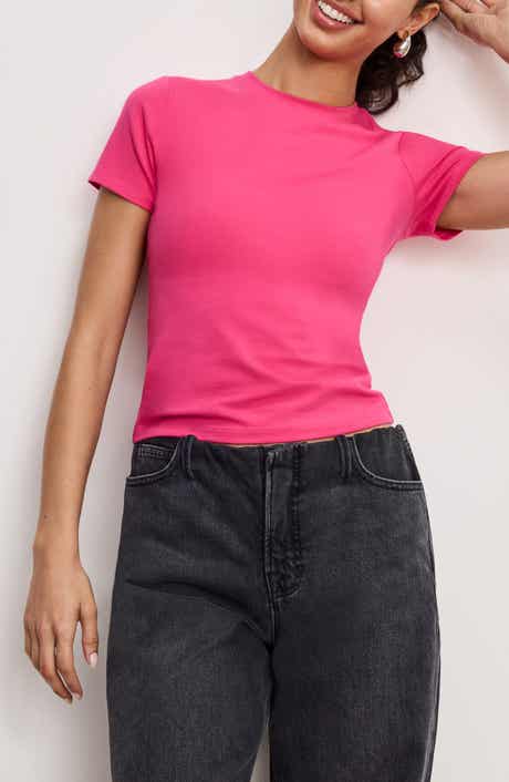 Good American Stretch Cotton Baby Tee