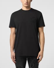 PHILIPP PLEIN Round Neck T-Shirt Raw Edge Monogram Monogram Men