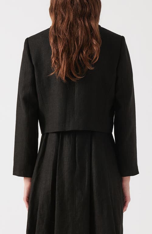 Shop Lk Bennett Lydia Linen Crop Jacket In Black