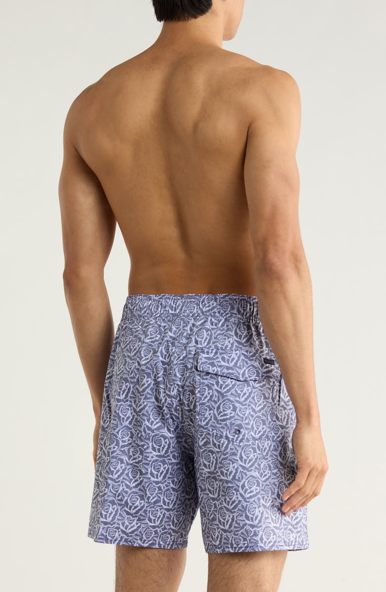 RVCA Barba Roses Swim Shorts, Alternate, color, Light Blue