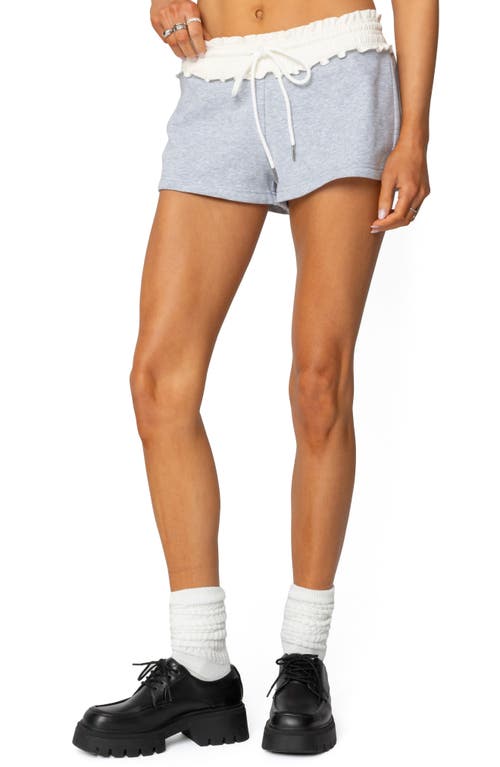 EDIKTED EDIKTED ISOLDE RUFFLE WAIST DRAWSTRING SWEAT SHORTS 