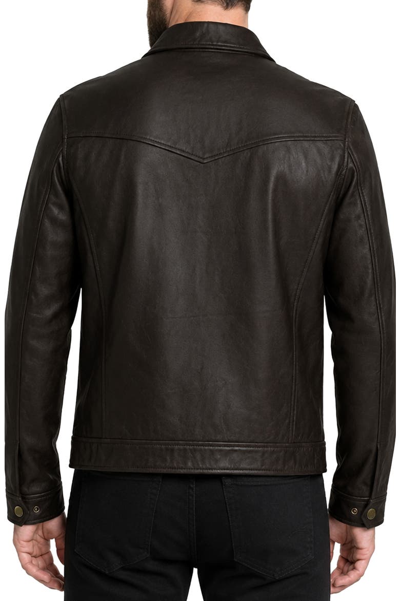 Classic Leather Jacket, Alternate, color, DARK BROWN