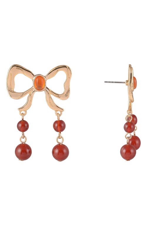 Rachel Roy Bow Drop Earrings In Gold