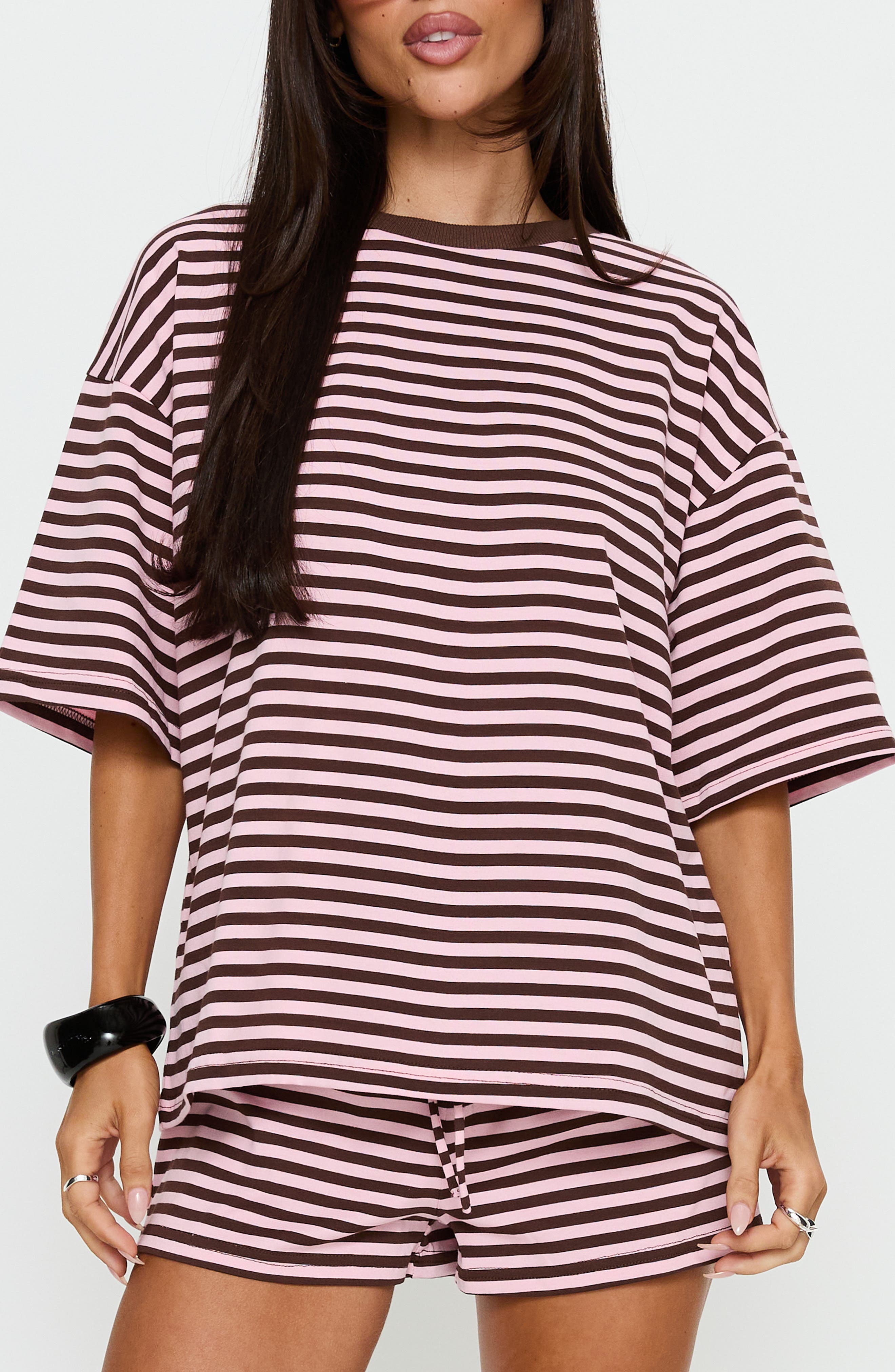 selected PINK / BROWN STRIPE