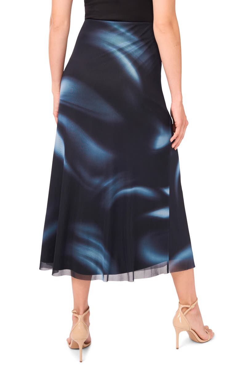 Halogen<sup>®</sup> Blur Print Mesh Maxi Skirt, Alternate, color, Rich Black