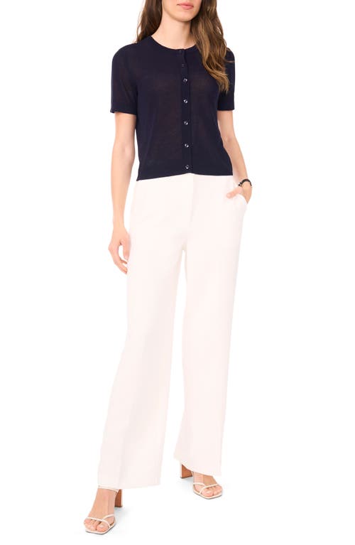 Halogen ® Short Sleeve Button-up Sweater In Blue