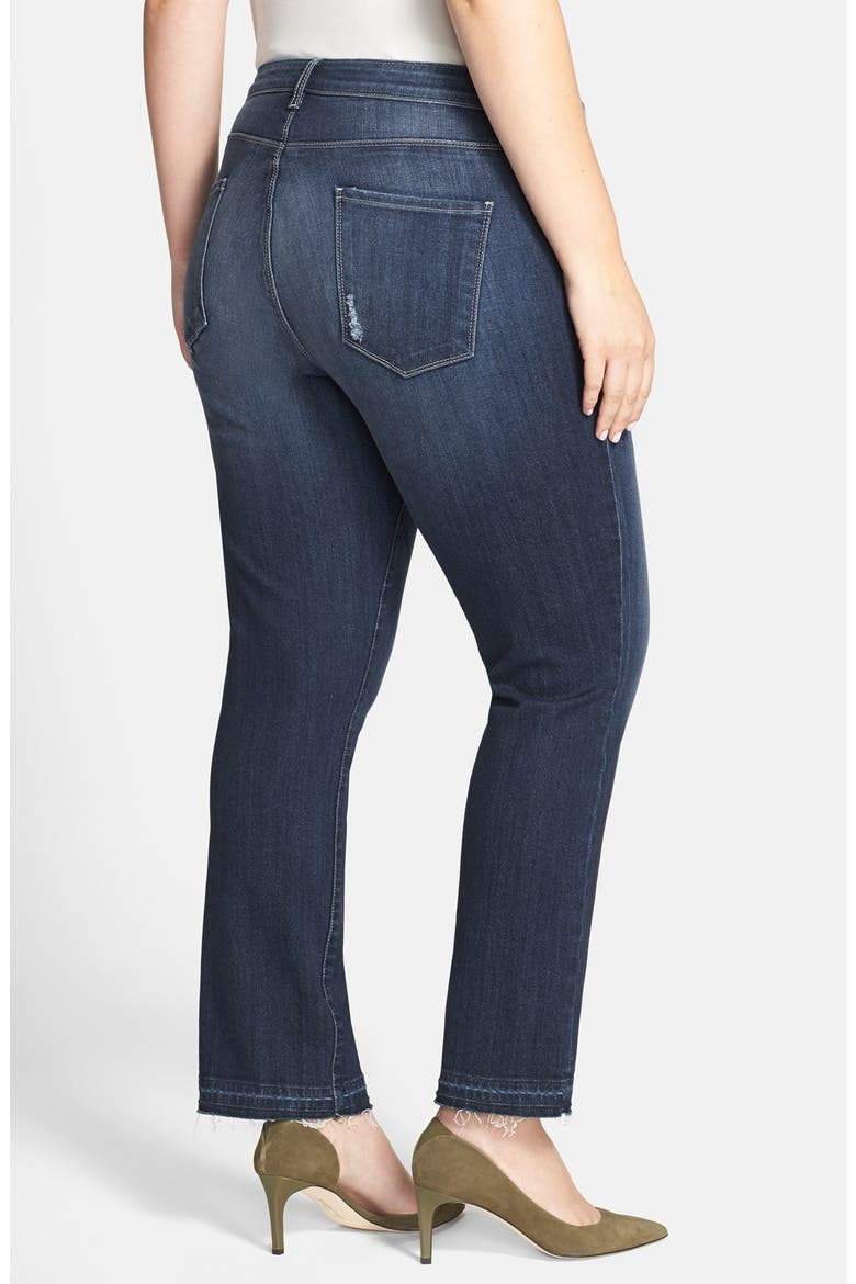 'Reese' Released Hem Distressed Stretch Ankle Jeans, Alternate, color, HARD