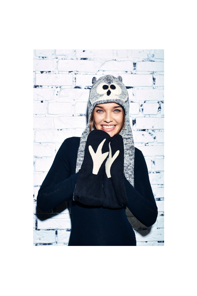 Owl Hatscarf, Alternate, color, White