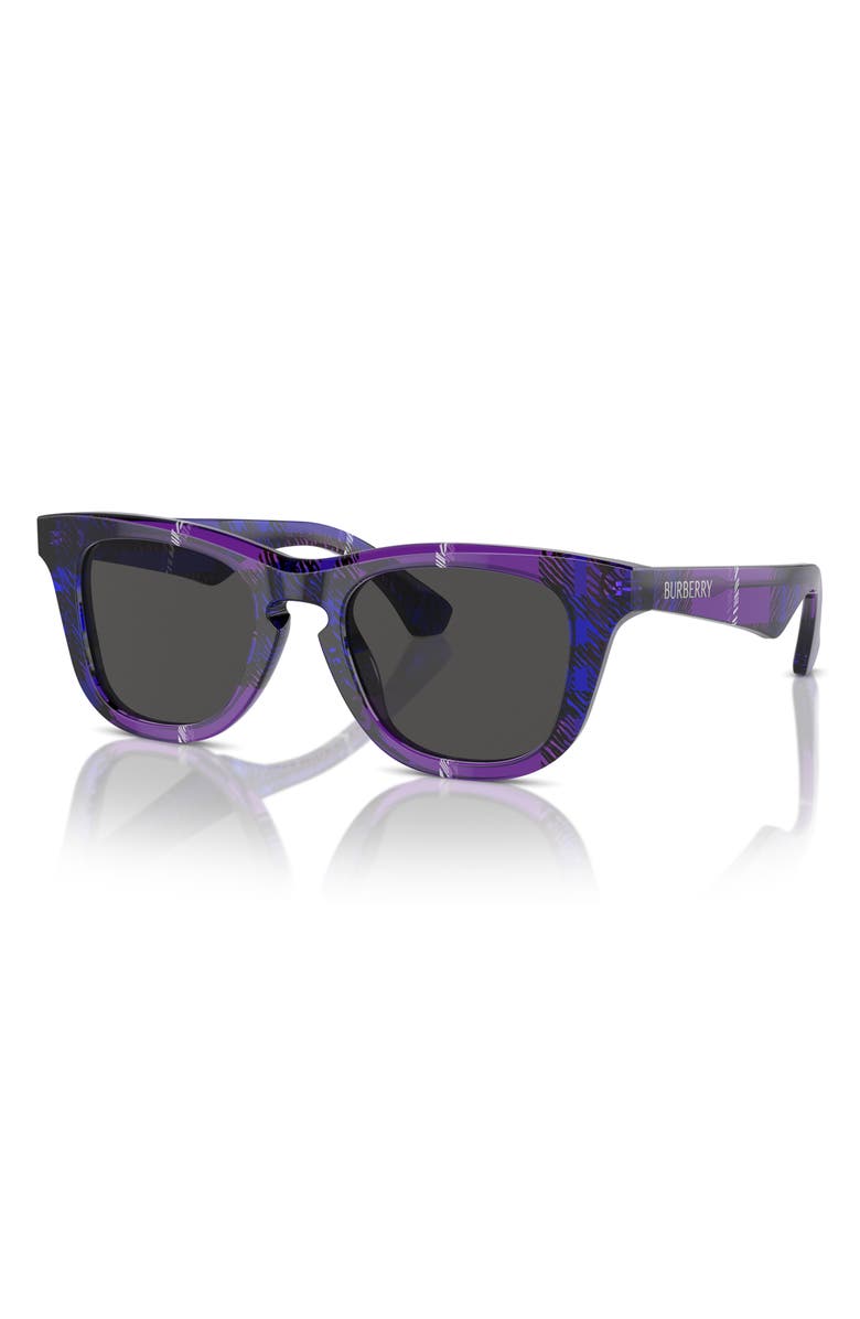 Burberry Kids' 46mm Small Square Sunglasses, Alternate, color, Check Violet / Dark Grey