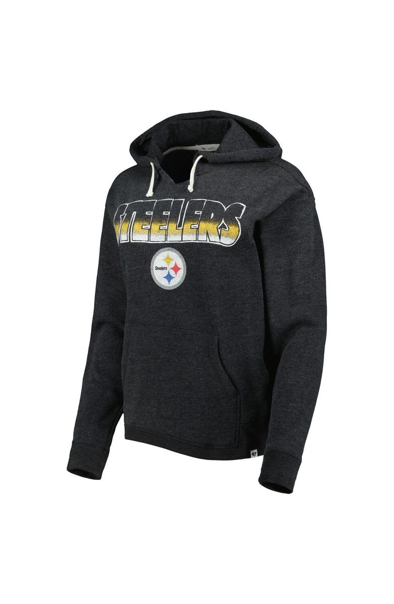 '47 Women's '47 Black Pittsburgh Steelers Color Rise Kennedy Pullover Hoodie, Alternate, color,