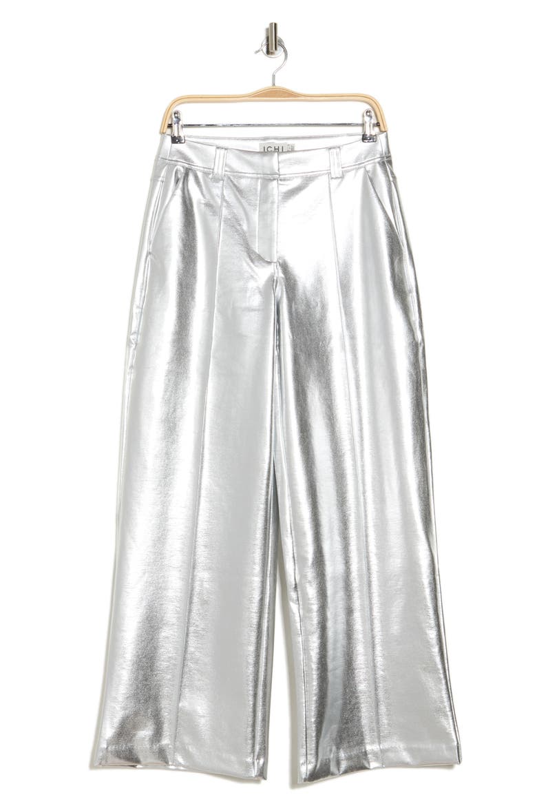 Kate Metallic Pants, Alternate, color, SILVER