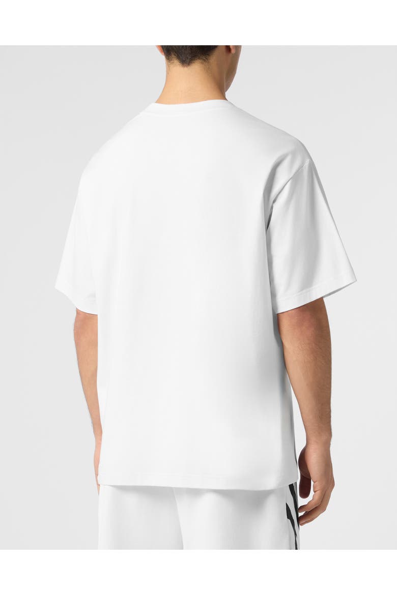 Round Neck T-Shirt Reflective Scratch Men, Alternate, color, white