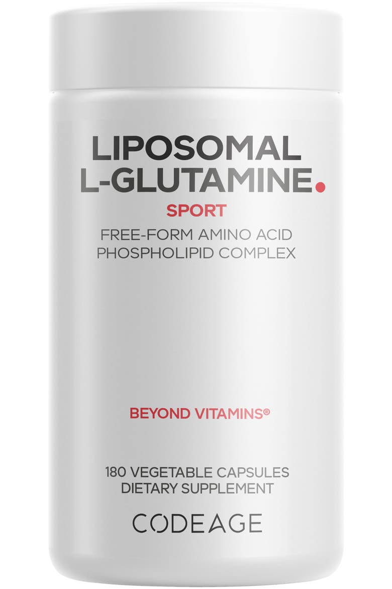 Liposomal L-Glutamine 1000mg Capsules Supplement, Main, color, White