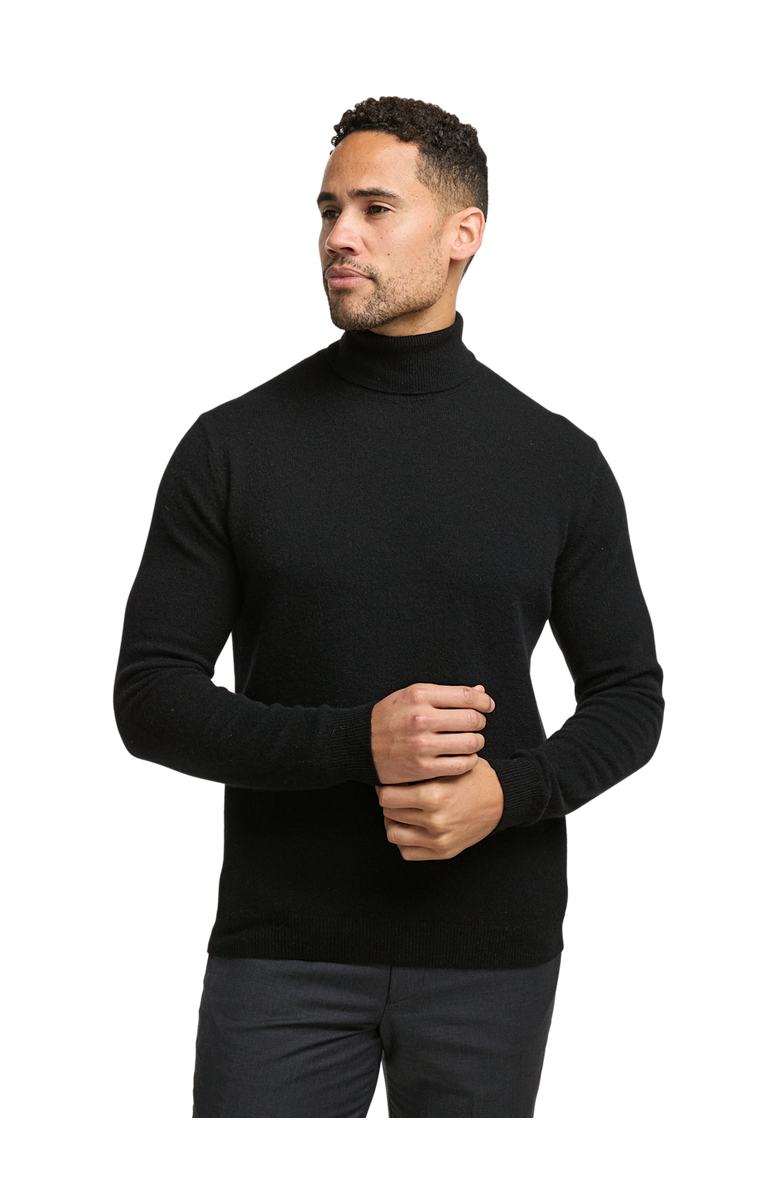 Paul Fredrick Cashmere Turtleneck Sweater, Alternate, color, Black