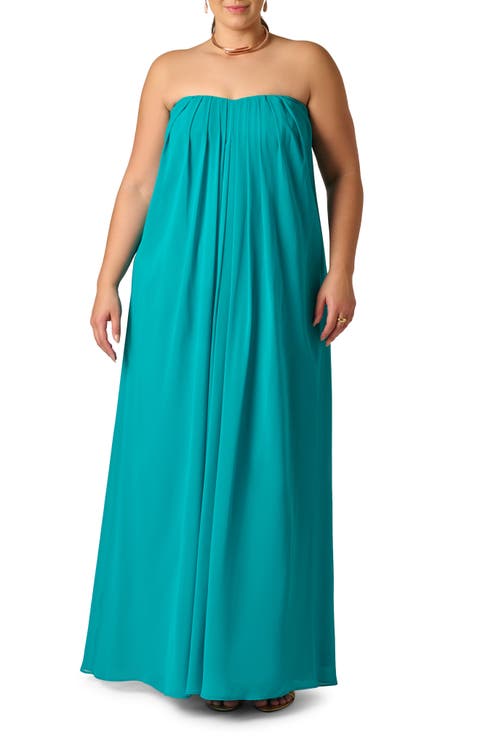 Strapless Chiffon Gown (Plus)