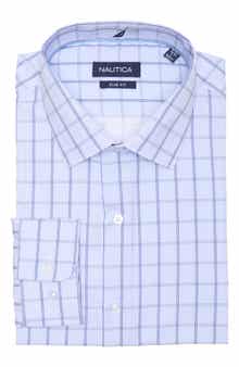 Nautica Slim Fit Grid Print Dress Shirt
