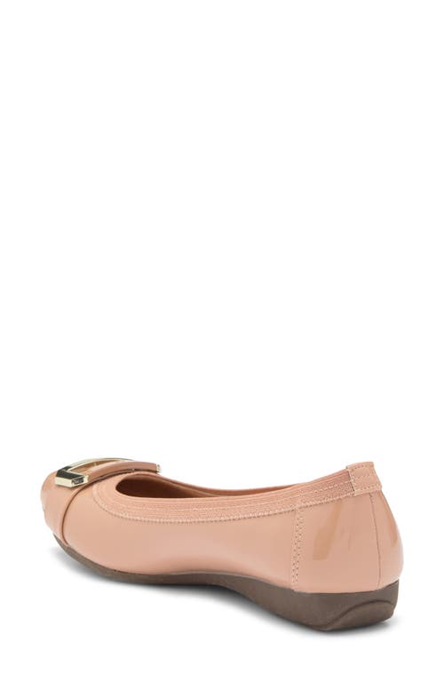 Anne Klein Ursula Ballet Flat In Beige Patent