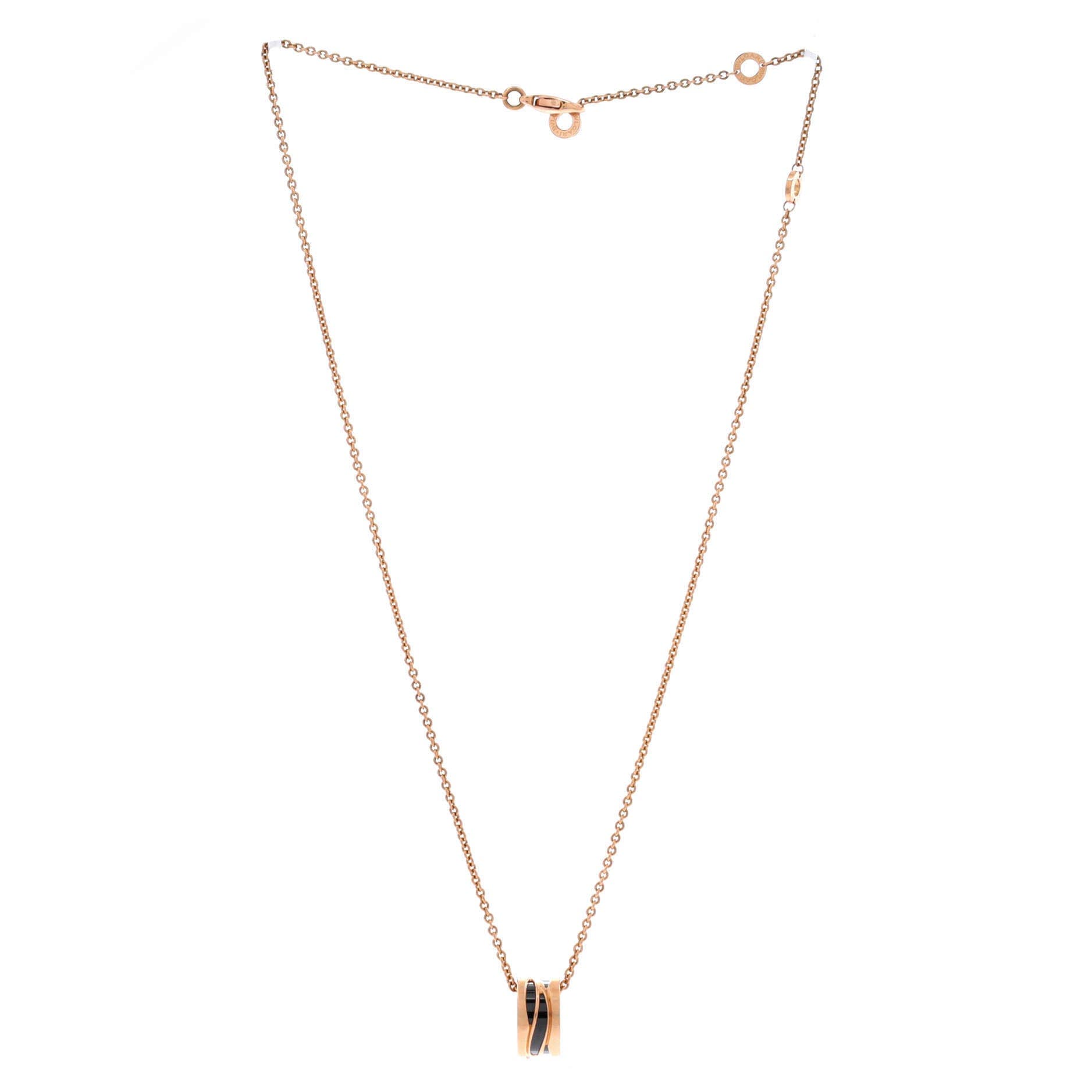 B.Zero1 Design Legend Zaha Hadid Pendant Necklace 18K Rose Gold with Ceramic, Alternate, color, Metallic Gold