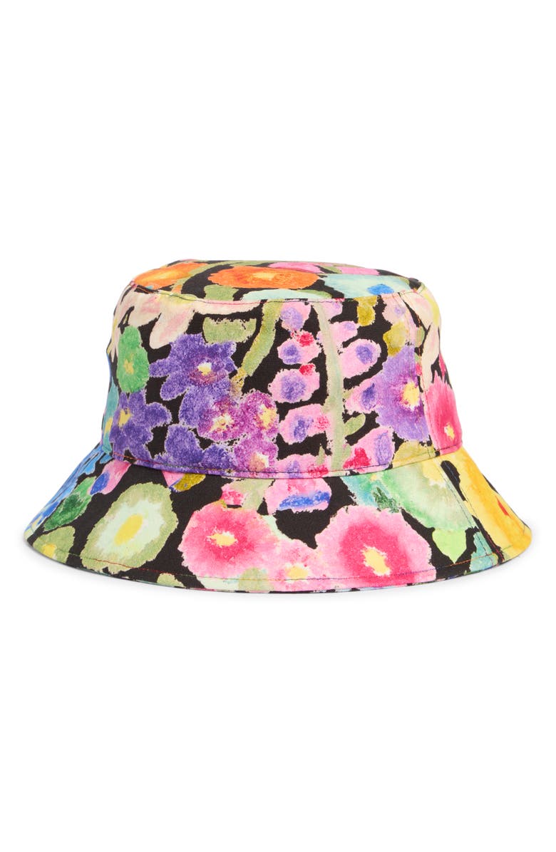 Kurt Geiger London Floral Print Bucket Hat, Alternate, color, Black