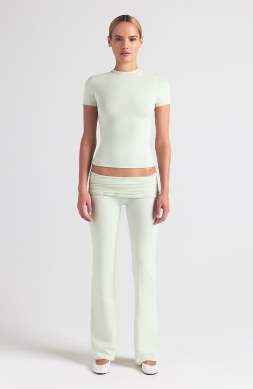 Skims Stretch Cotton Jersey Foldover Pants In Spearmint