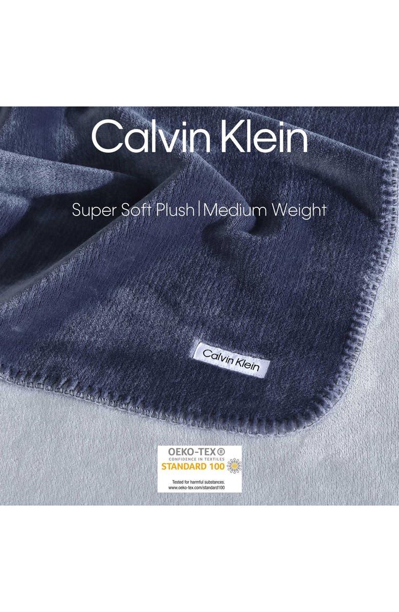 Calvin Klein Home Modern Reversible Throw Blanket, Alternate, color, Medium Blue