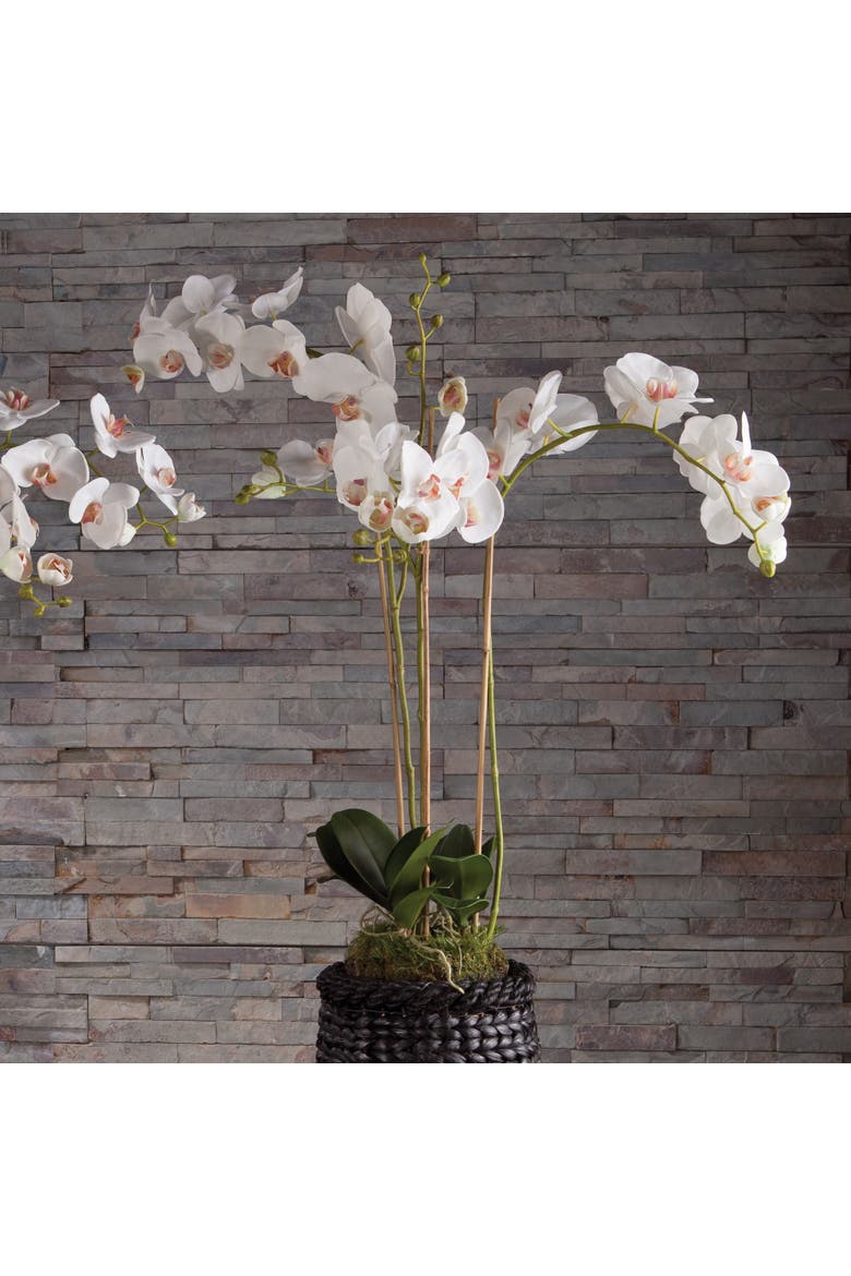 Phalaenopsis Orchid Faux (Fake) Drop-In 31", Alternate, color, White