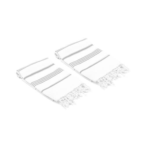 Olive And Linen Olive & Linen Datca Turkish Hand / Kitchen Towel In White