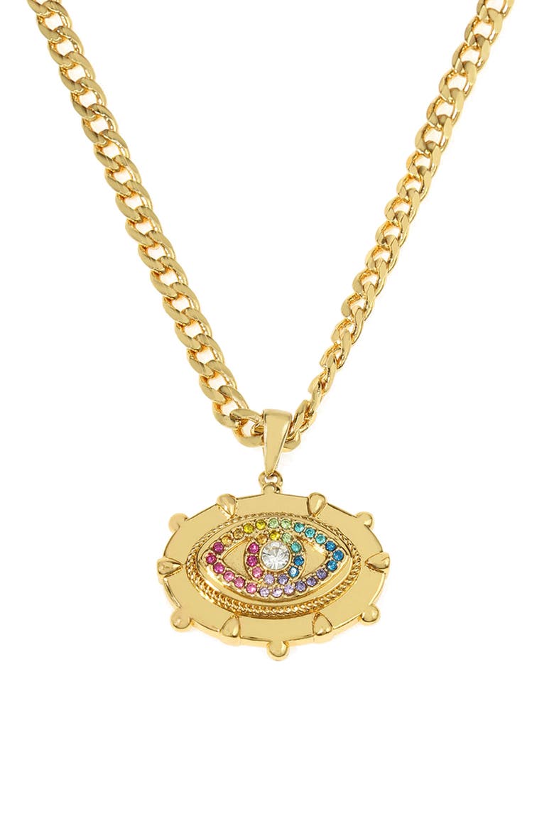 Evil Eye Pendant Necklace, Alternate, color, GOLD MULTI