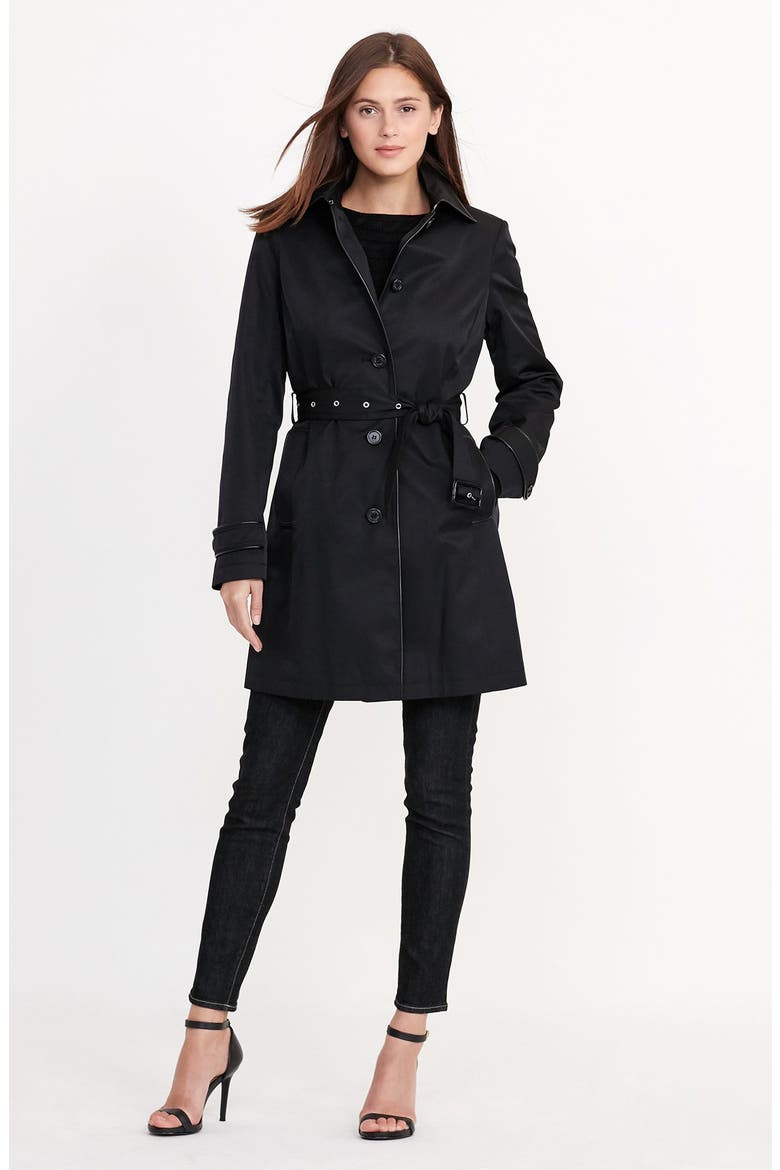 Trench Raincoat, Alternate, color, BLACK