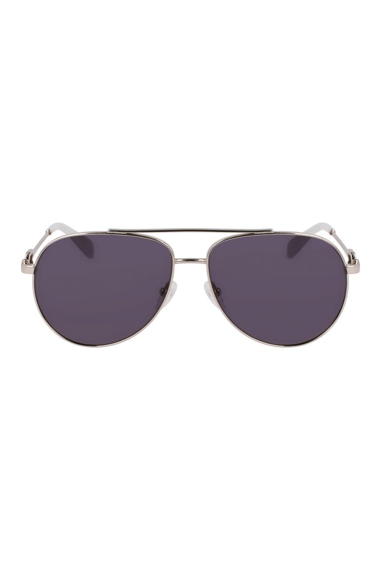 Foulonn 58mm Aviator Sunglasses, Main, color, SILVER/GREY