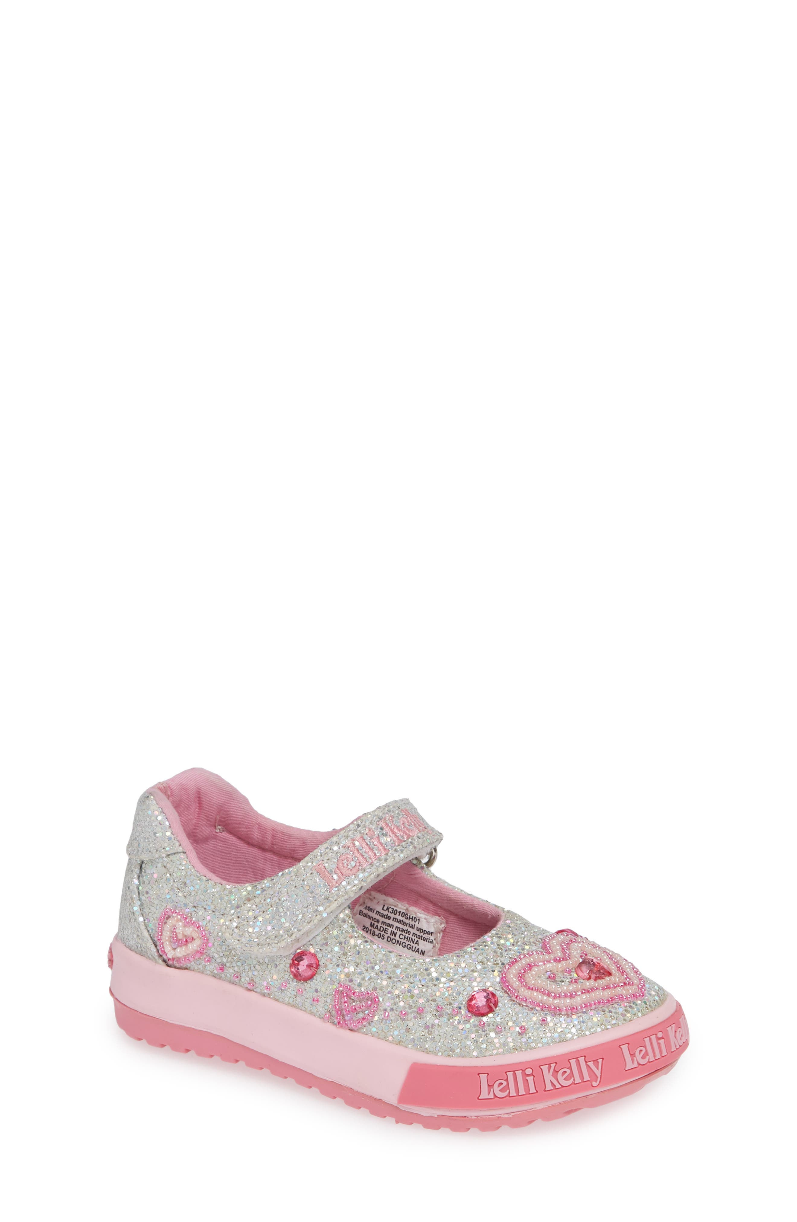 Lelli Kelly Beaded Glitter Mary Jane Sneaker, Main, color, 
