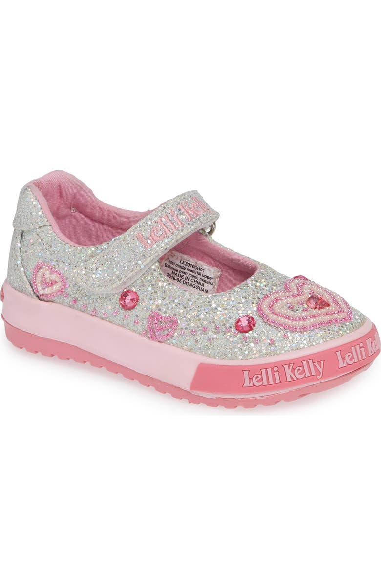 Lelli Kelly Beaded Glitter Mary Jane Sneaker, Main, color,