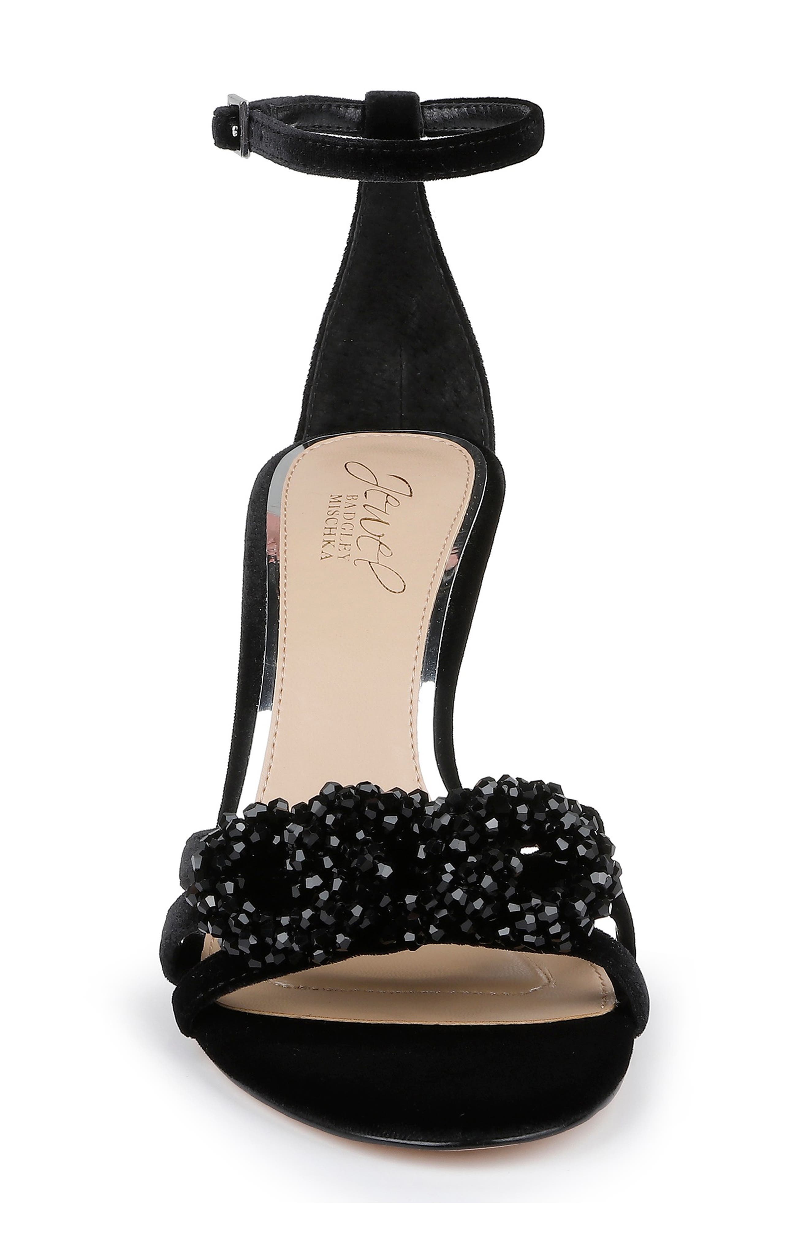 Jewel Badgley Mischka Tailani Velvet Sandal, Alternate, color, Black Velvet