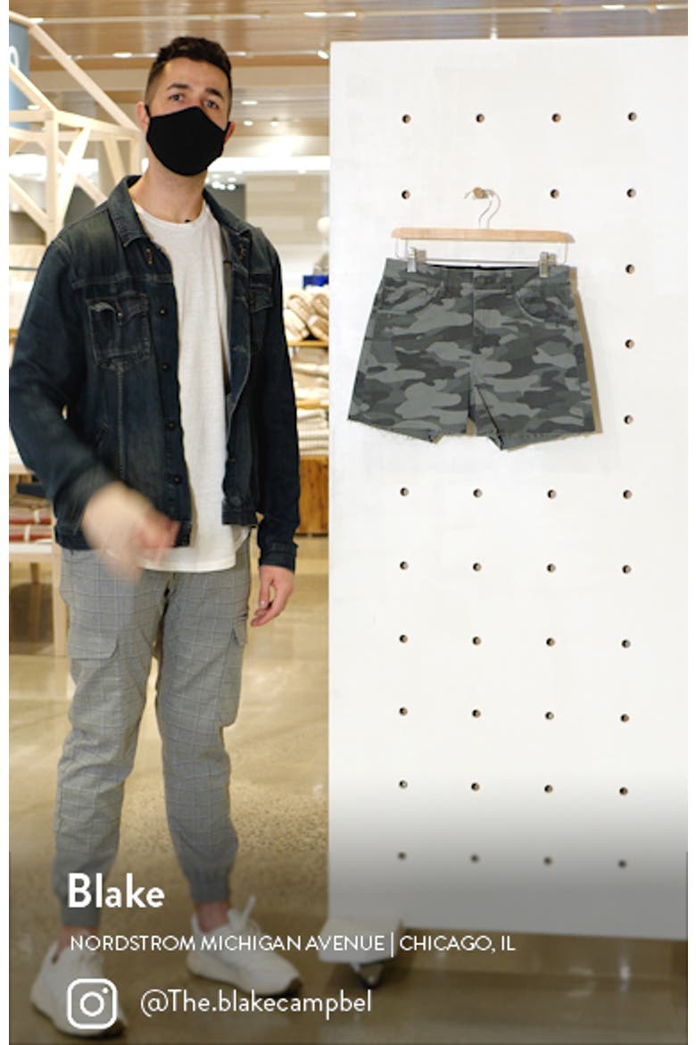 'Ab'Solution Camo High Waist Raw Hem Shorts video