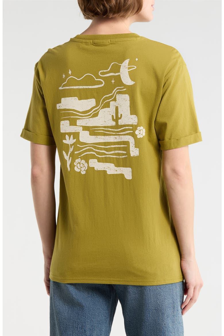 Relaxed Fit Roll Cuff Graphic T-Shirt, Alternate, color, GREEN MOSS W/ WHITECAP