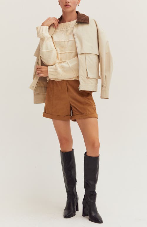 Crescent Suede Cuffed Shorts In Multi