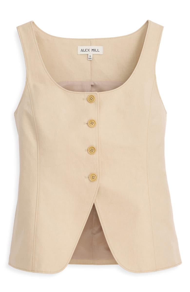 Alex Mill Gabby Linen & Cotton Vest, Alternate, color, Tan