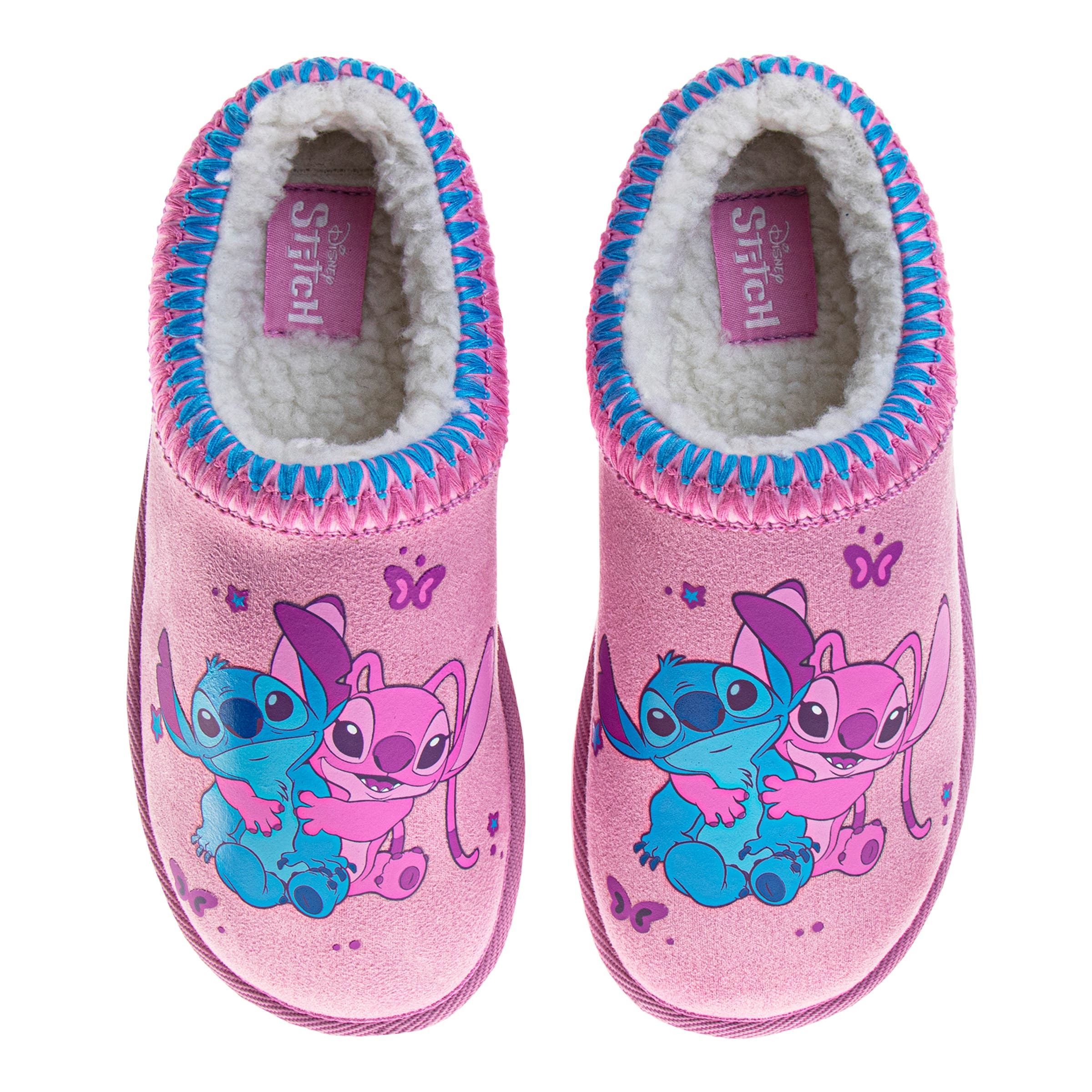Disney Stitch & Angel Plush Lined Slippers Girls, Main, color, Purple