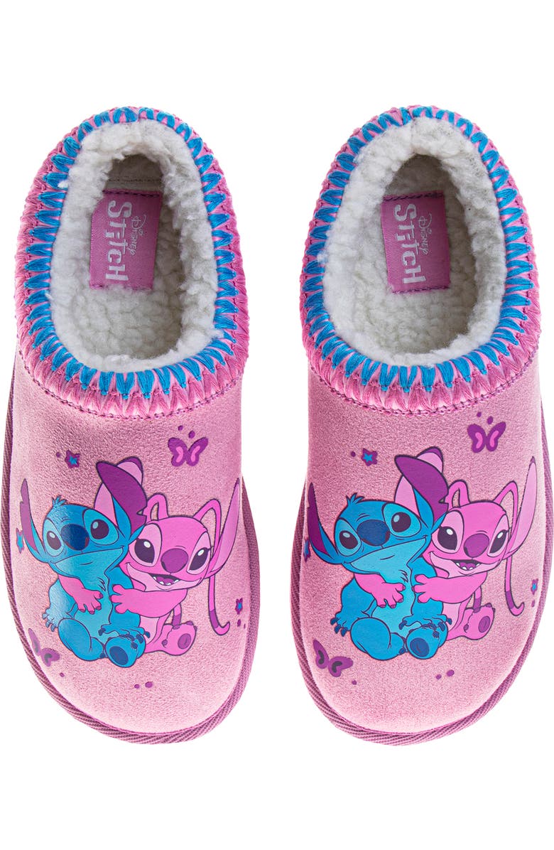 Disney Stitch & Angel Plush Lined Slippers Girls, Main, color, Purple