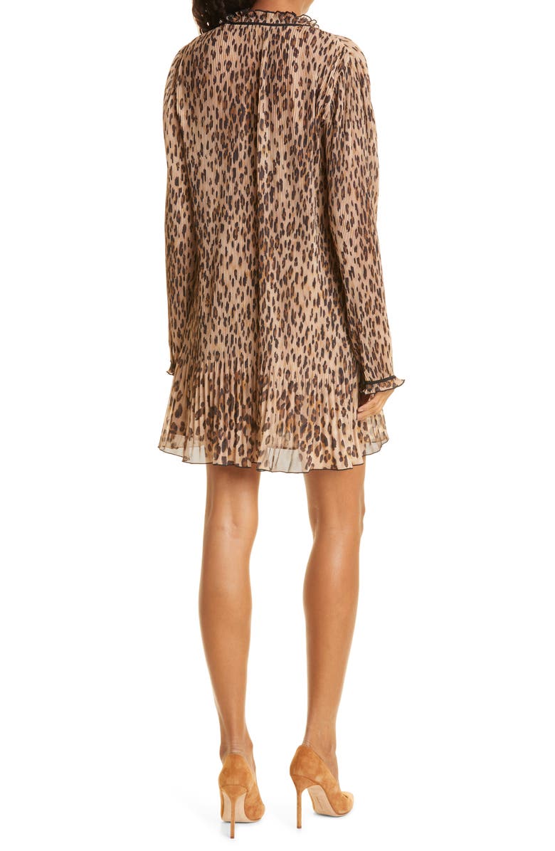 Veronica Beard Leopard Print Long Sleeve Dress, Alternate, color,