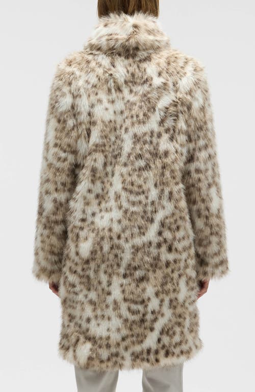 Nvlt Faux Fur Longline Coat In Gray