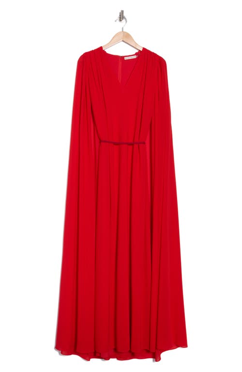 Alice And Olivia Alice + Olivia Zenaida Maxi Cape Dress In Red