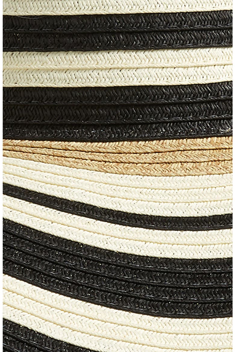 Modern Stripe Floppy Hat, Alternate, color, BLACK COMBO