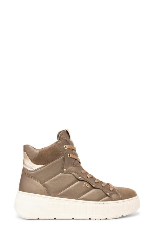 Nerogiardini Quilted High Top Sneaker In Brown
