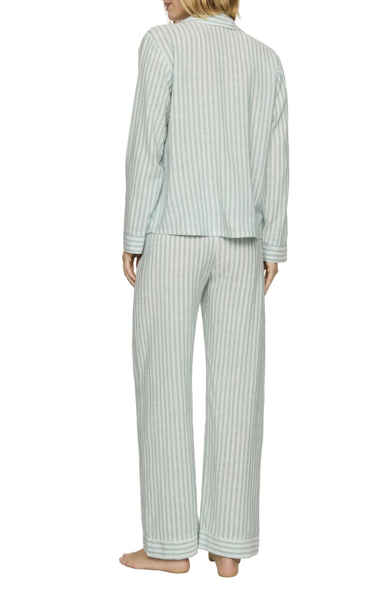 Eberjey Nautico Stripe Long Sleeve Top & Pants Pajamas, Alternate, color, Regatta Stripe Seagr
